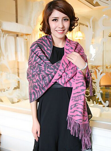 Cute Zebra Print Scarves Wrap Women Winter Warm Cashmere 180*65CM - Purple