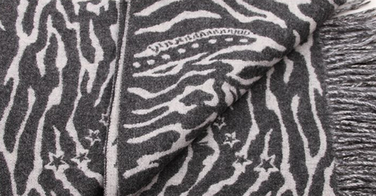 Cute Zebra Print Scarves Wrap Women Winter Warm Cashmere 180*65CM - Purple