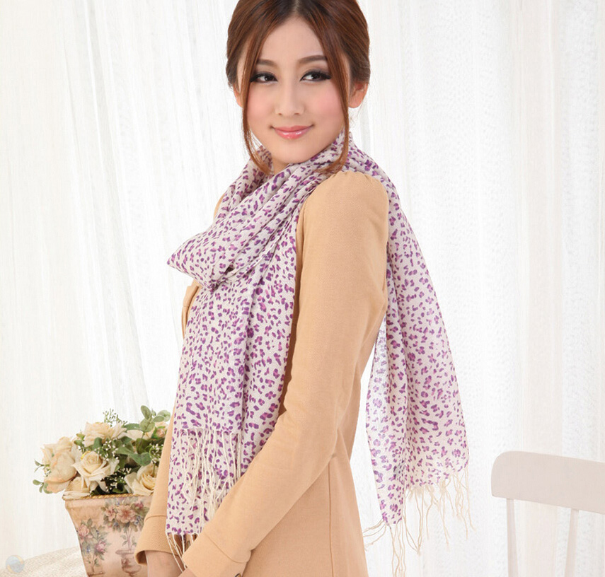 Discount Leopard Print Scarf Shawls Women Winter Warm Wool Panties 190*70CM - Pink
