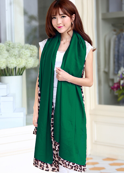Free Leopard Print Scarves Wrap Women Winter Warm Polyester Panties 190*100CM - Green