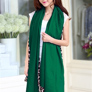 Free Leopard Print Scarves Wrap Women Winter Warm Polyester Panties 190*100CM - Green