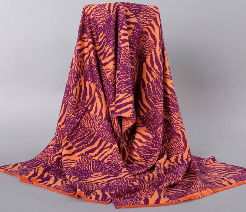 Free Zebra Print Scarves Wrap Women Winter Warm Cashmere 180*60CM - Rose