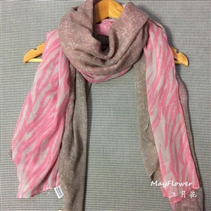 Free Zebra Print Scarves Wrap Women Winter Warm Polyester Panties 180*100CM - Pink