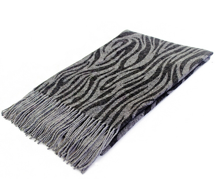 Free Zebra Print Women Scarf Bamboo Fiber Warm Scarves Wraps 180*70CM - Dark Grey