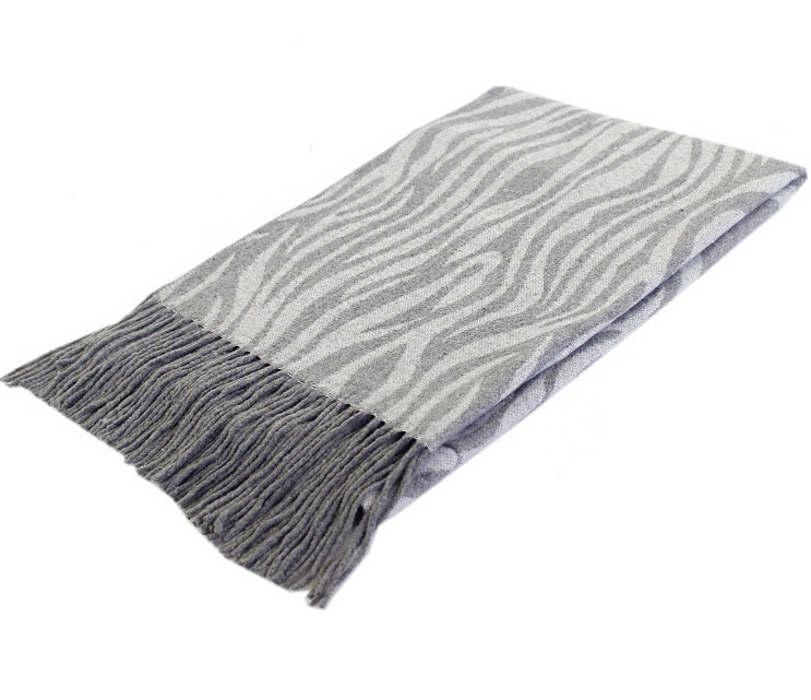 Free Zebra Print Women Scarf Bamboo Fiber Warm Scarves Wraps 180*70CM - Grey