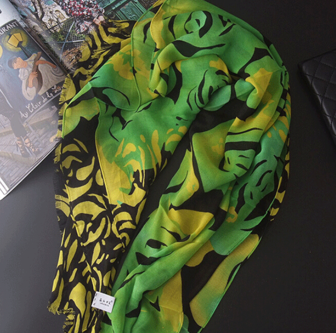 Free Zebra Print Women Scarf Bamboo Fiber Warm Scarves Wraps 180*90CM - Yellow