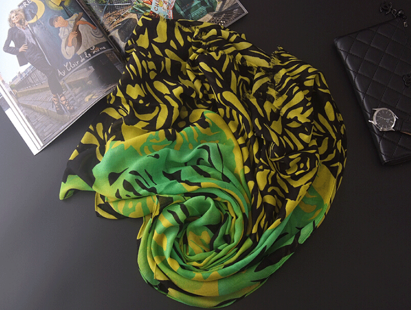 Free Zebra Print Women Scarf Bamboo Fiber Warm Scarves Wraps 180*90CM - Yellow