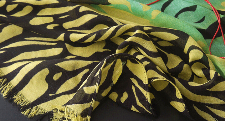 Free Zebra Print Women Scarf Bamboo Fiber Warm Scarves Wraps 180*90CM - Yellow