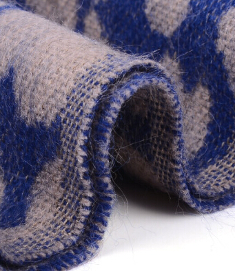 Fringed Leopard Print Scarves Wrap Women Winter Warm Acrylic Panties 195*60CM - Blue