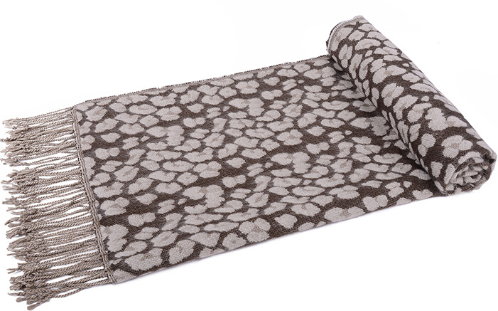 Fringed Leopard Print Scarves Wrap Women Winter Warm Acrylic Panties 195*60CM - Brown