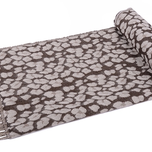 Fringed Leopard Print Scarves Wrap Women Winter Warm Acrylic Panties 195*60CM - Brown