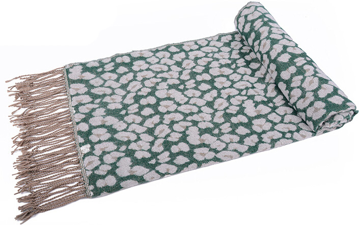 Fringed Leopard Print Scarves Wrap Women Winter Warm Acrylic Panties 195*60CM - Green