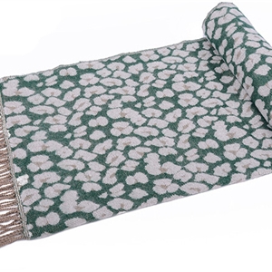 Fringed Leopard Print Scarves Wrap Women Winter Warm Acrylic Panties 195*60CM - Green