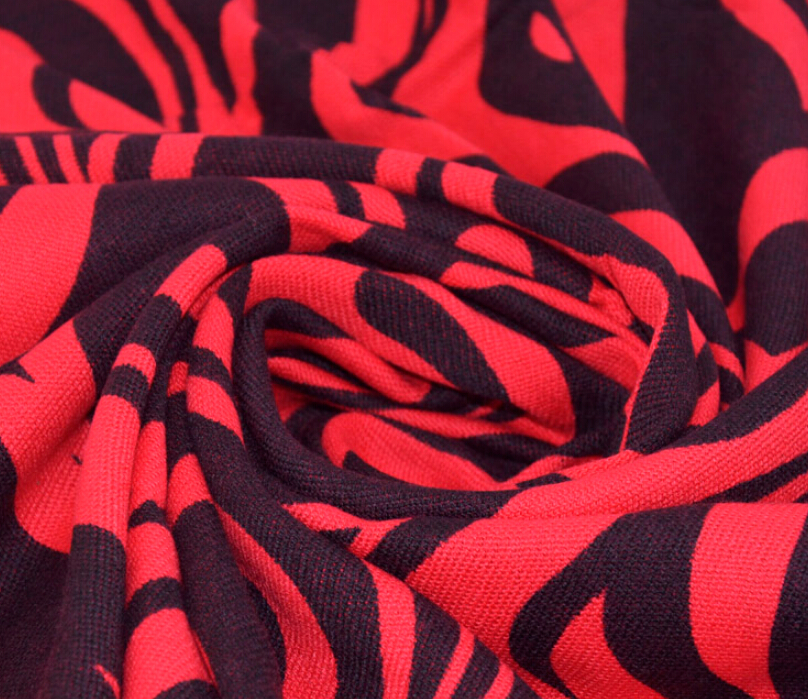 Fringed Zebra Print Scarves Wrap Women Winter Warm Cotton Panties 200*70CM - Red