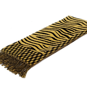 Fringed Zebra Print Women Scarf Bamboo Fiber Warm Scarves Wraps 180*45CM - Yellow