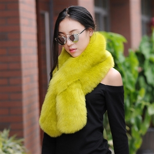 Funky Bridal Fur Scarf Shawls Women Winter Warm Solid Panties 120*20CM - Fruit Green