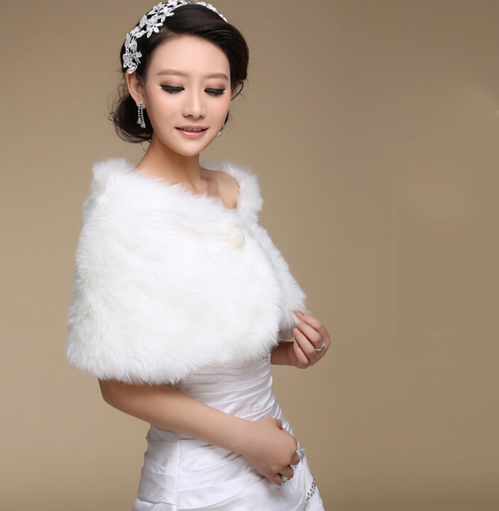 Funky Bridal Pearl Rabbit Wool Scarf Shawls Women Winter Warm Solid Panties 100*30CM - White