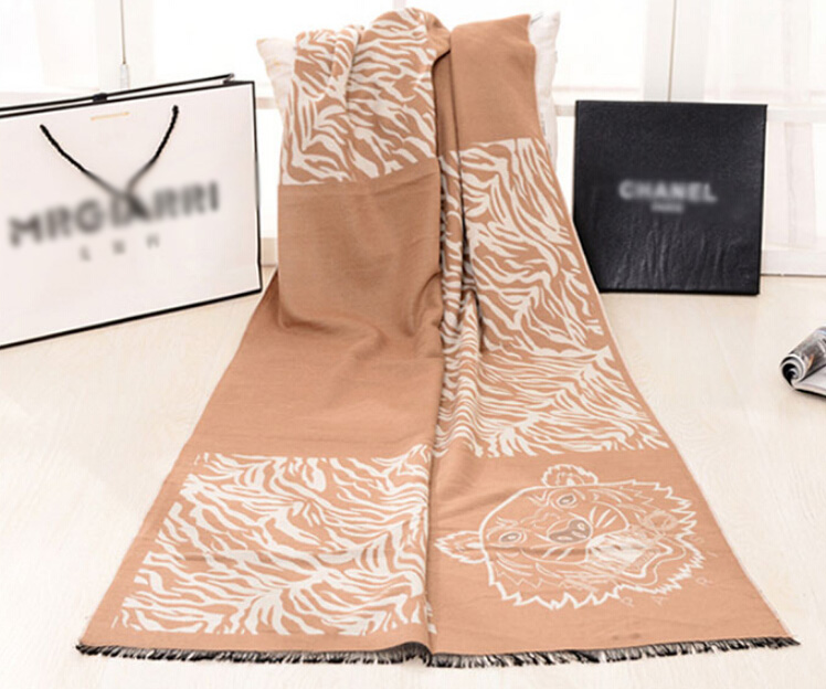 Nice Zebra Print Scarves Wrap Women Winter Warm Cashmere 190*60CM - Beige