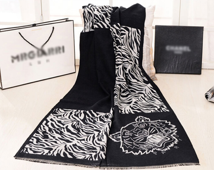Nice Zebra Print Scarves Wrap Women Winter Warm Cashmere 190*60CM - Black