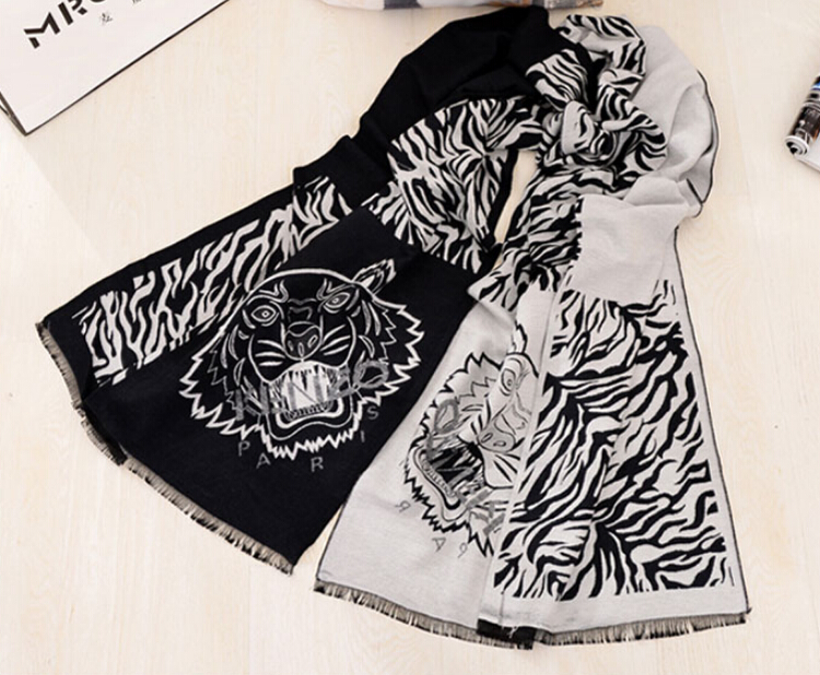 Nice Zebra Print Scarves Wrap Women Winter Warm Cashmere 190*60CM - Black