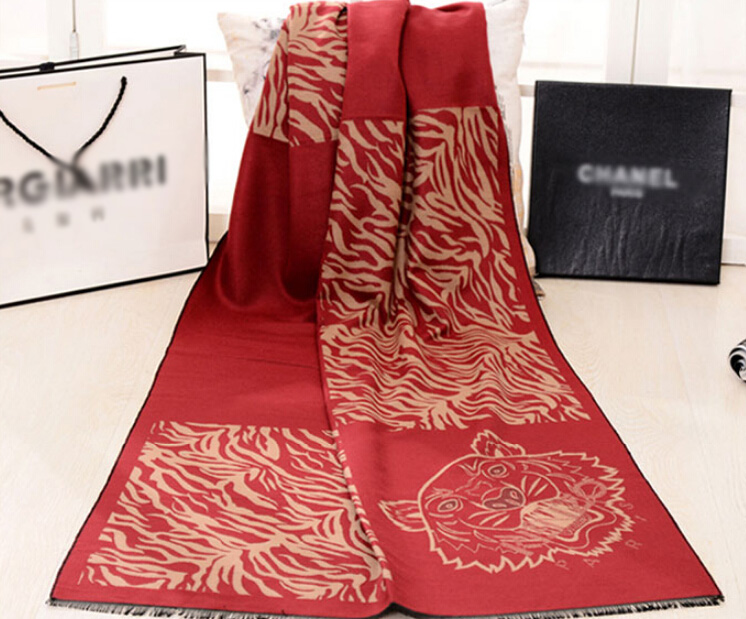 Nice Zebra Print Scarves Wrap Women Winter Warm Cashmere 190*60CM - Orange