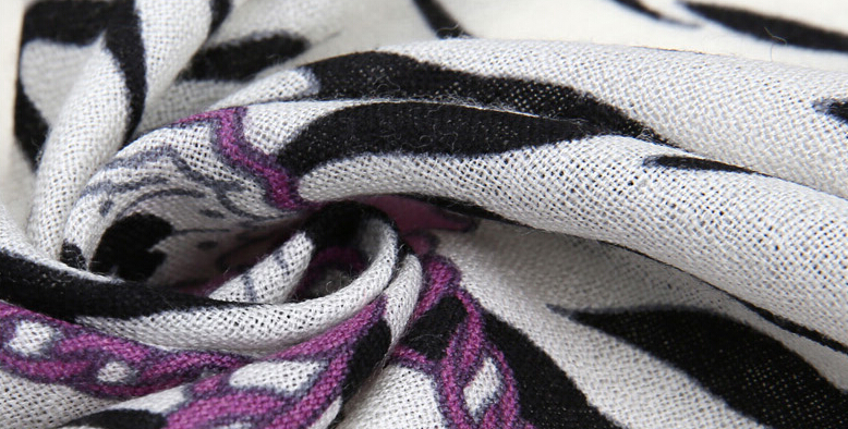 Popular Zebra Print Scarf Shawls Women Winter Warm Wool Panties 180*70CM - Purple