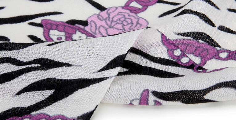Popular Zebra Print Scarf Shawls Women Winter Warm Wool Panties 180*70CM - Purple