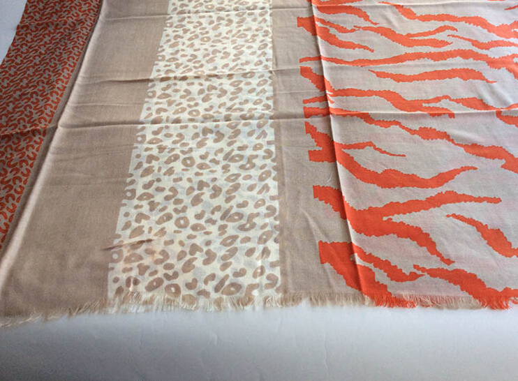 Popular Zebra Print Scarf Shawls Women Winter Warm Wool Panties 200*110CM - Orange