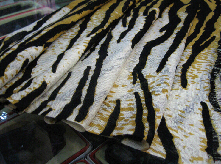 Popular Zebra Print Scarf Shawls Women Winter Warm Wool Panties 200*75CM - Yellow