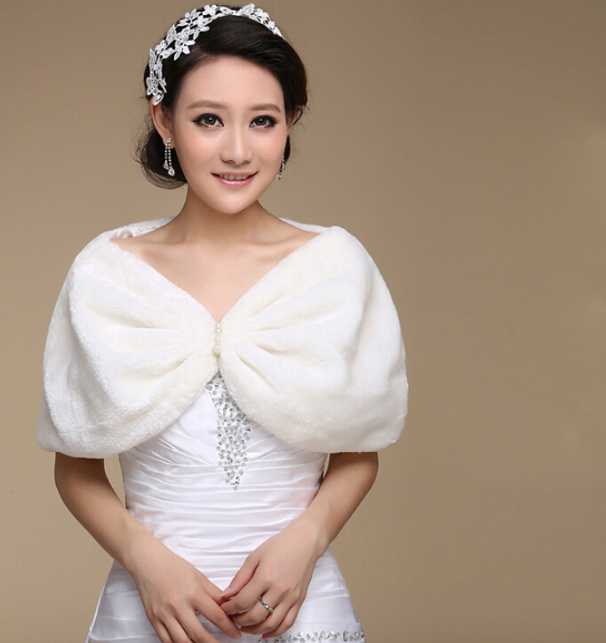 Pretty Bridal Pearl Cashmere Scarf Shawls Women Winter Warm Solid Panties 100*30CM - White