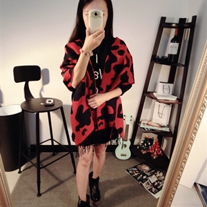 Pretty Cow Print Scarf Shawls Women Winter Warm Cashmere Panties 180*70CM - Red