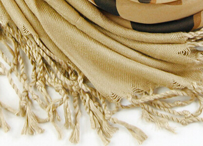 Pretty Fringed Leopard Print Scarf Shawls Women Winter Warm Chiffon Cotton 186*63CM - Khaki