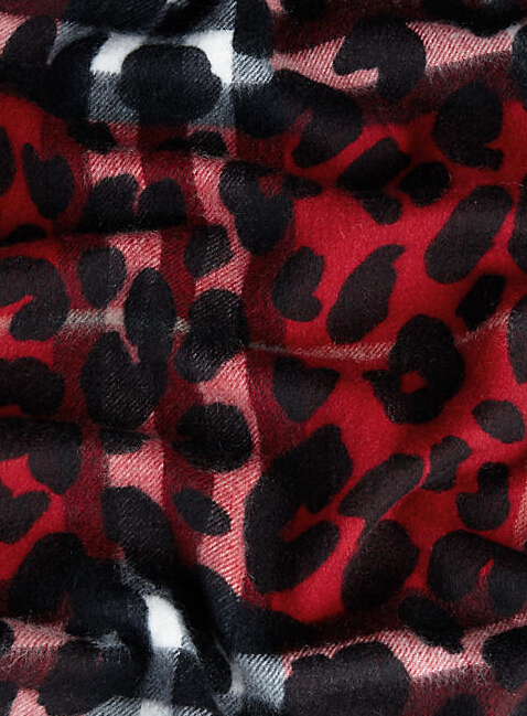 Pretty Leopard Print Scarf Shawls Women Winter Warm Cashmere Panties 180*70CM - Red