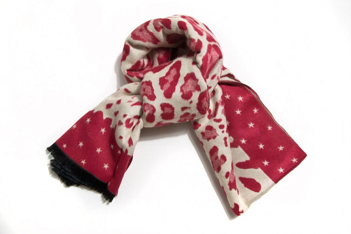 Quality Leopard Print Scarf Shawls Women Winter Warm Cashmere Panties 180*30CM - Bordeaux
