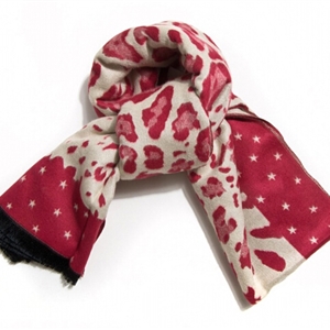 Quality Leopard Print Scarf Shawls Women Winter Warm Cashmere Panties 180*30CM - Bordeaux
