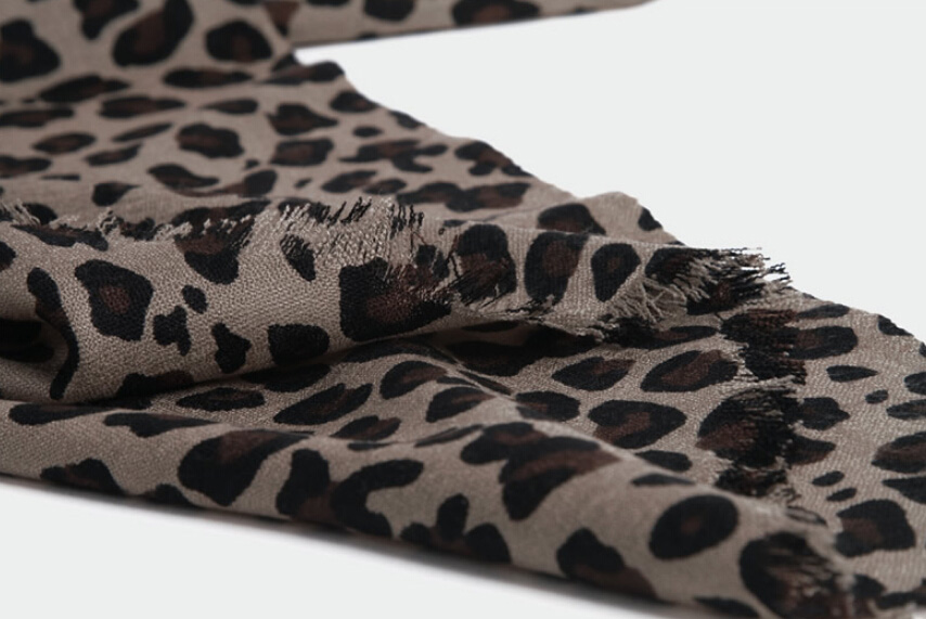 Quality Leopard Print Scarf Shawls Women Winter Warm Wool Panties 185*70CM - Brown