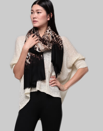 Quality Leopard Print Scarf Shawls Women Winter Warm Wool Panties 200*70CM - Brown