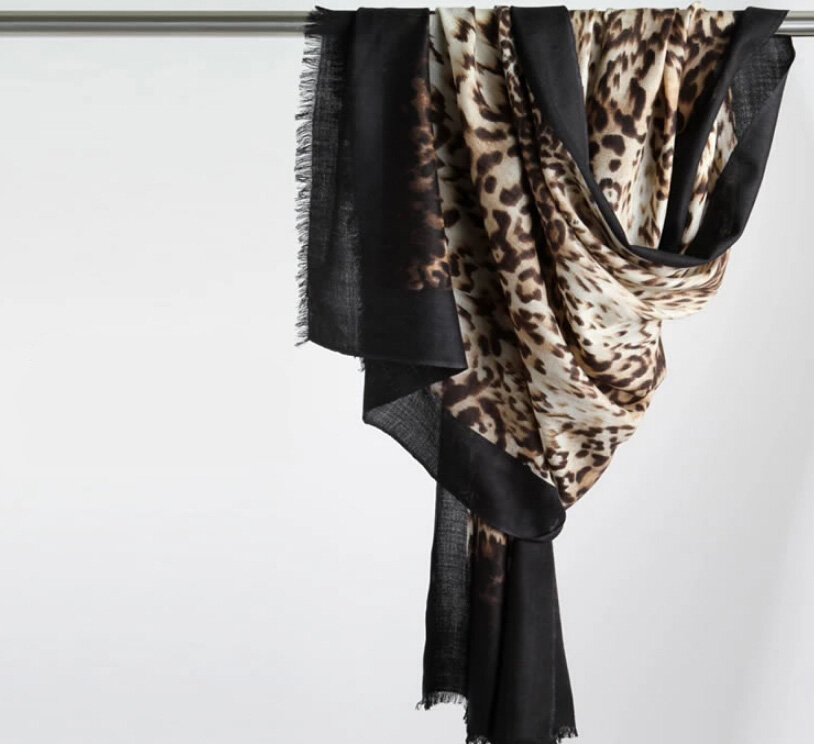 Quality Leopard Print Scarf Shawls Women Winter Warm Wool Panties 200*70CM - Brown