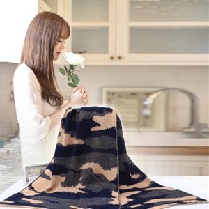 Unique Camo Print Scarf Shawls Women Winter Warm Wool Panties 210*40CM - Khaki