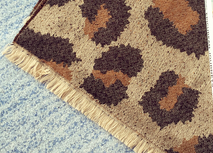 Unique Fringed Leopard Print Shawl Wrap Women Winter Warm Wool Panties 195*68CM - Brown