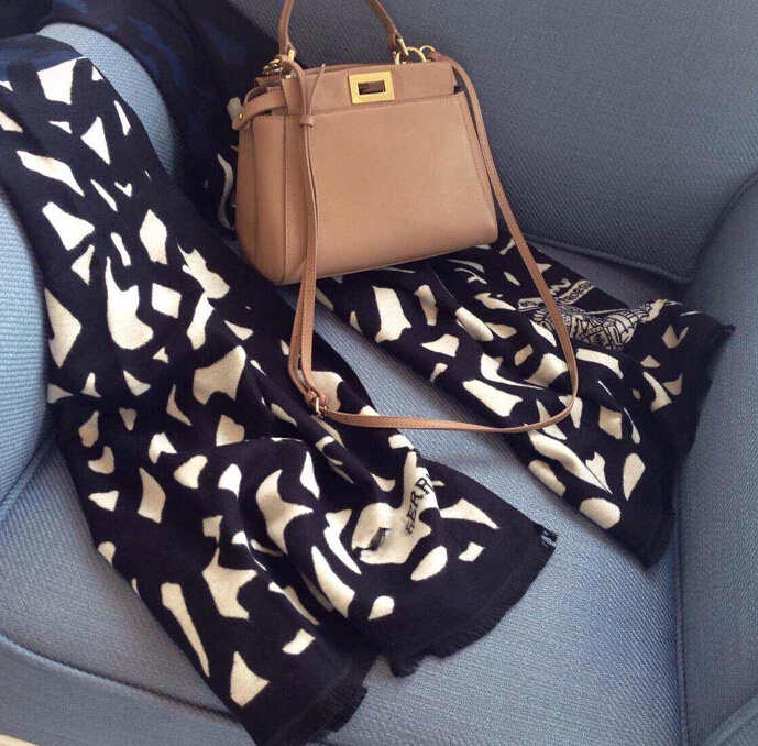 Unique Leopard Print Scarf Shawls Women Winter Warm Wool Panties 200*60CM - Black