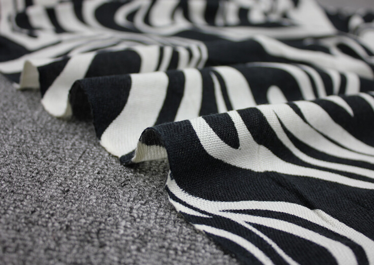 Unique Zebra Print Scarves Wrap Women Winter Warm Cashmere 190*65CM - Black