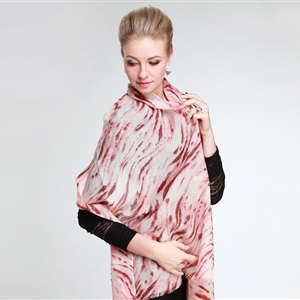 Unique Zebra Print Scarves Wrap Women Winter Warm Wool 190*65CM - Pink