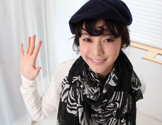 Zebra Print Scarf Scarves For Women Winter Warm Cotton Panties 180*100CM - Black