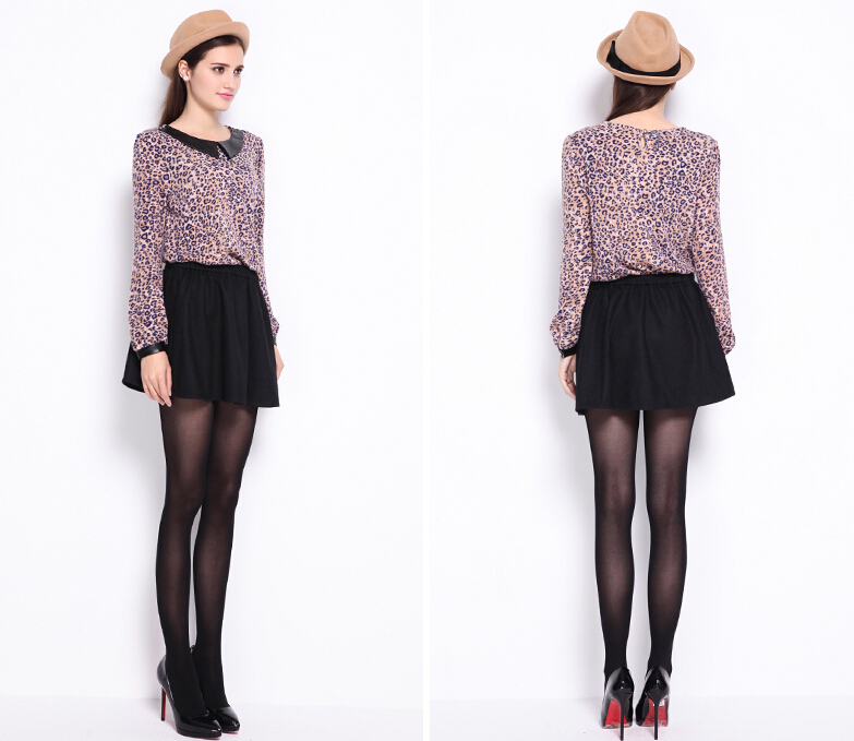 Beautiful Dresses Spring Ladies Leopard Print Round Neck Sweet - Purple