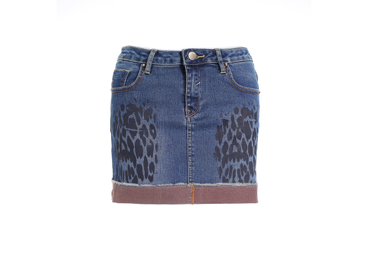 Beautiful Dresses Winter Ladies Leopard Print Denim Zipper Semi Bodycon - Blue