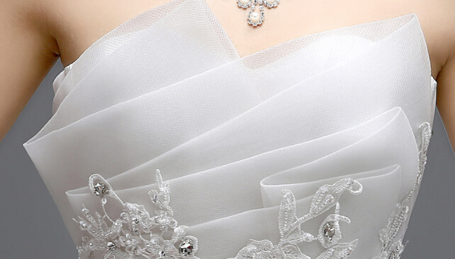 Bridal Sexy Affordable Maternity Wedding Bandeau Lace Strapless Maxi - White