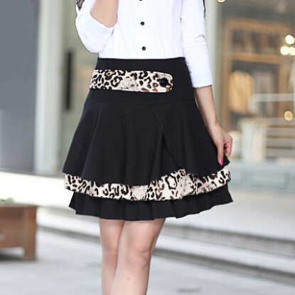 Classy Dresses Spring Ladies Printed Leopard Print Semi - Black