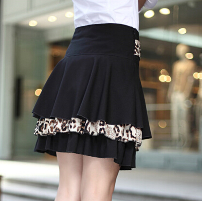 Classy Dresses Spring Ladies Printed Leopard Print Semi - Black