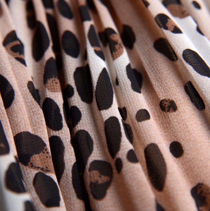Classy Dresses Summer Ladies Printed Leopard Print Lace Semi Affordable - Coffee